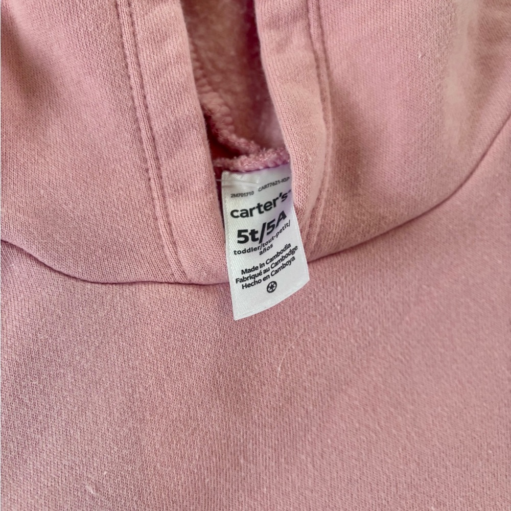 Carter's Pink Hoodie with Bunny Pocket - Picture 4 of 4